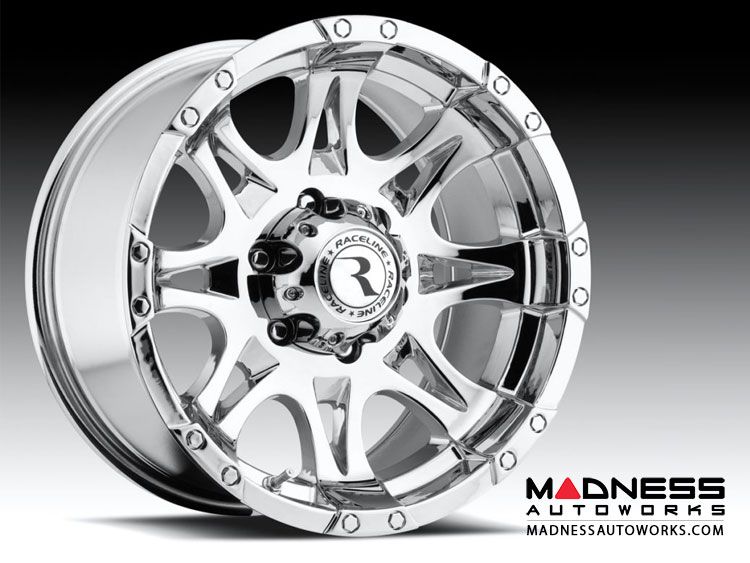 Jeep Wrangler Custom Wheels by Raceline - 981C - 18"x9" - Raptor Chrome